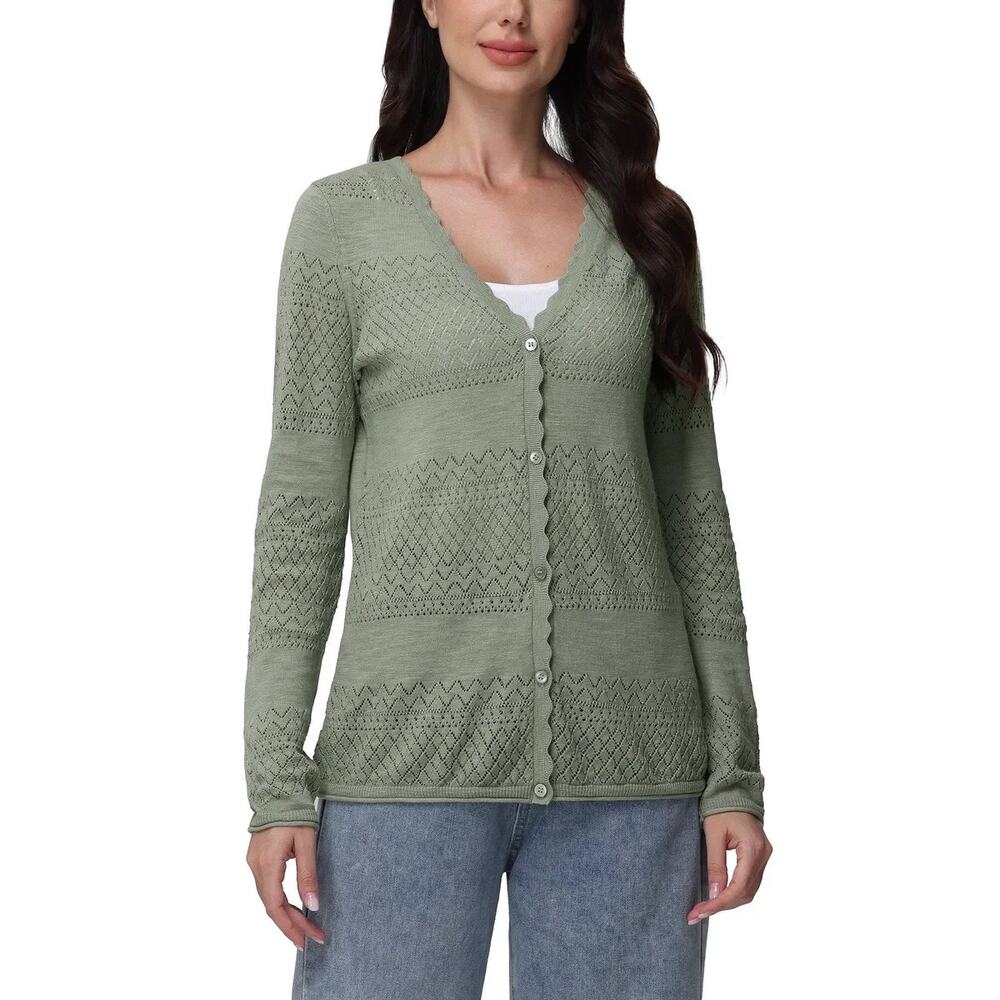 Frye Pointelle Cardigan Size M